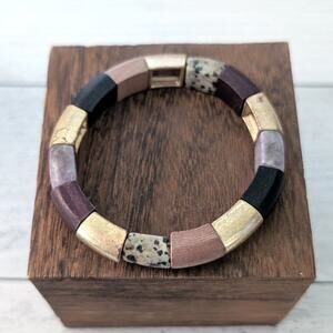 Universal Thread Semi Precious Stone Stretch Bracelet Multi Color